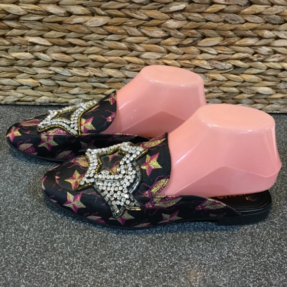 Circus by Sam Edelman Black and Pink Embellished Loafers - Picture 6 of 13